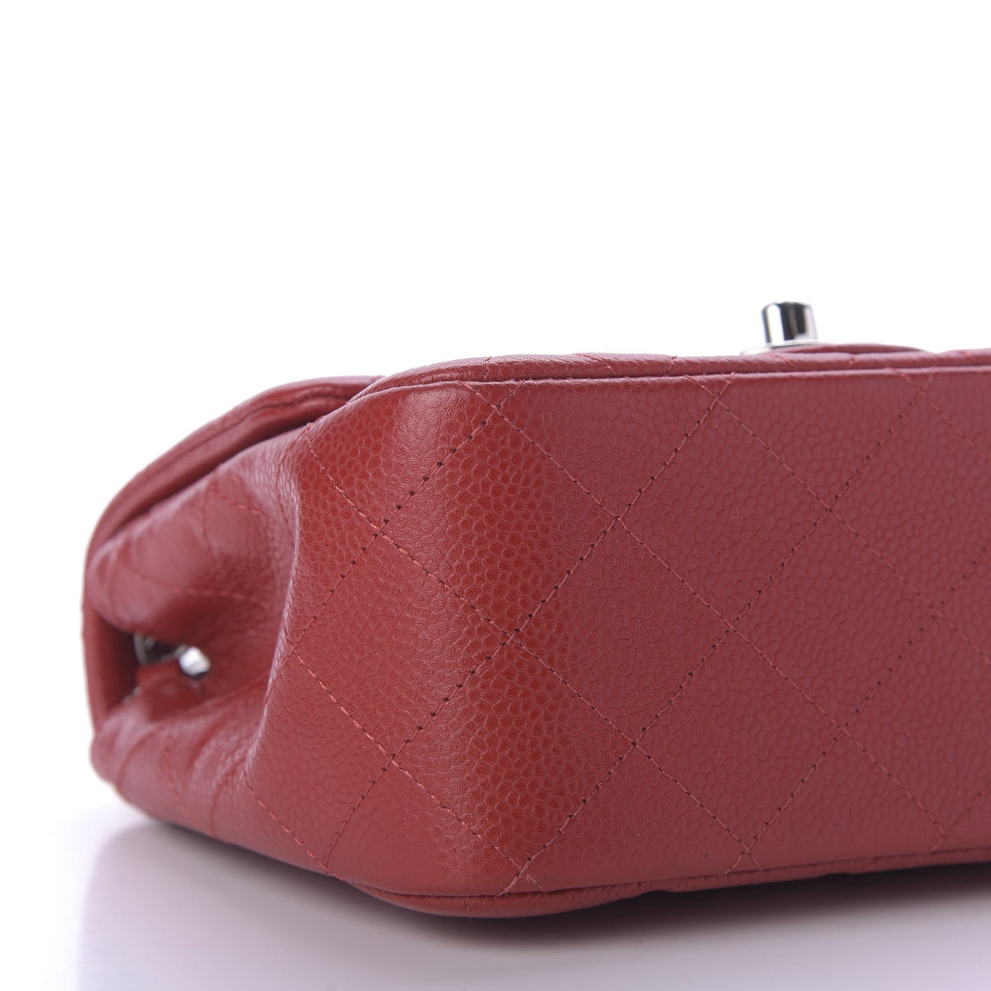 Caviar Quilted Mini Square Flap Red
