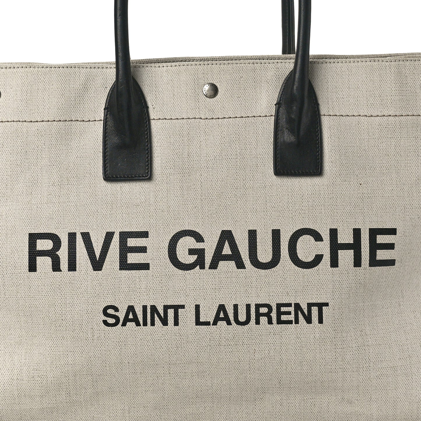 Linen Calfskin Rive Gauche Tote Optic White