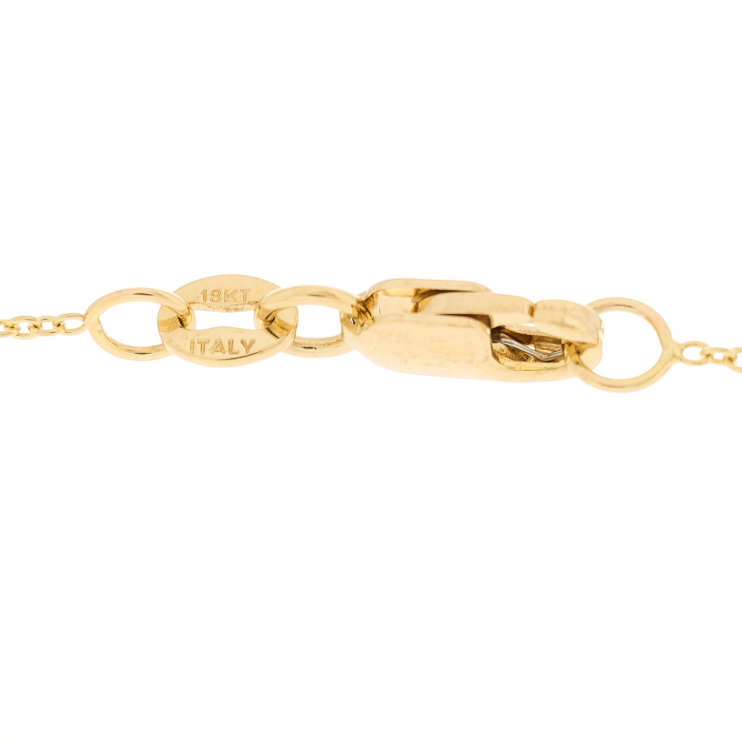 18K Yellow Gold Diamond Bean Pendant Necklace