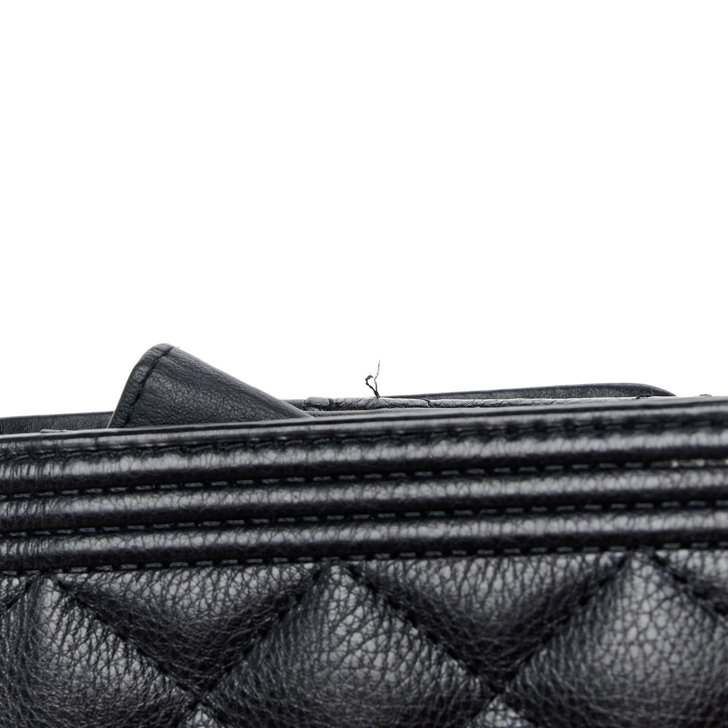 Grained Calfskin Quilted Boy Wallet On Chain WOC Black