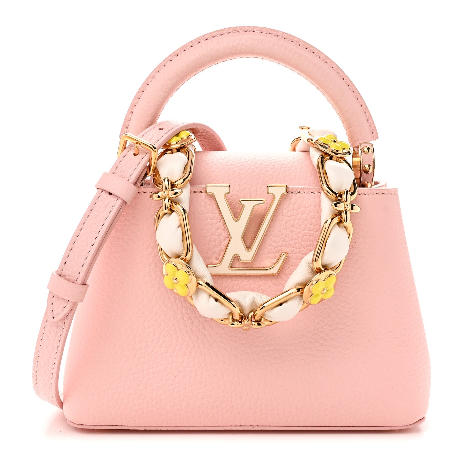 Louis Vuitton Taurillon Flower Chain Mini Capucines Pink 1906906