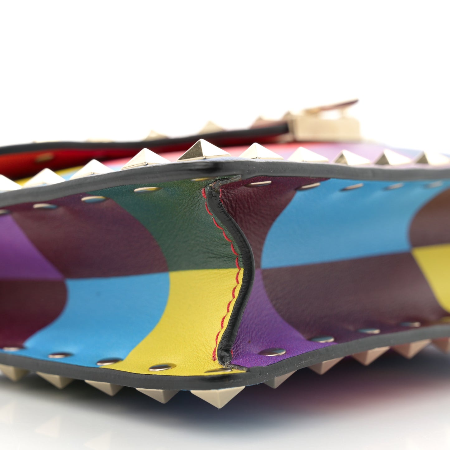 Vitello 1973 Rockstud Fliplock Clutch With Chain Multicolor