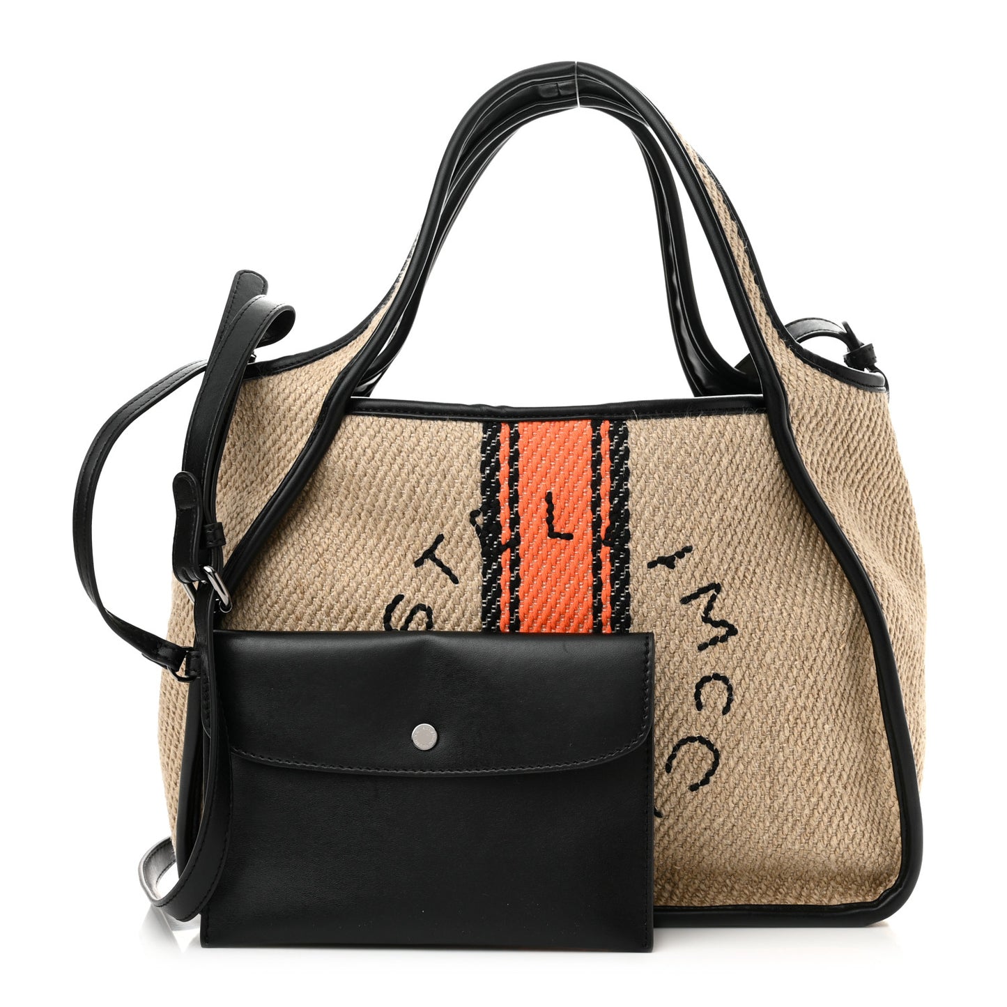 Linen Striped Mini Logo Crossbody Natural