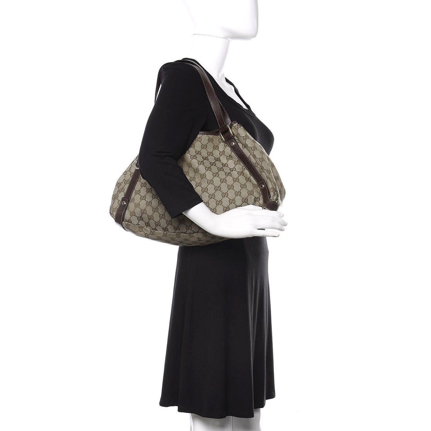 Monogram Medium Abbey Shoulder Bag Dark Brown