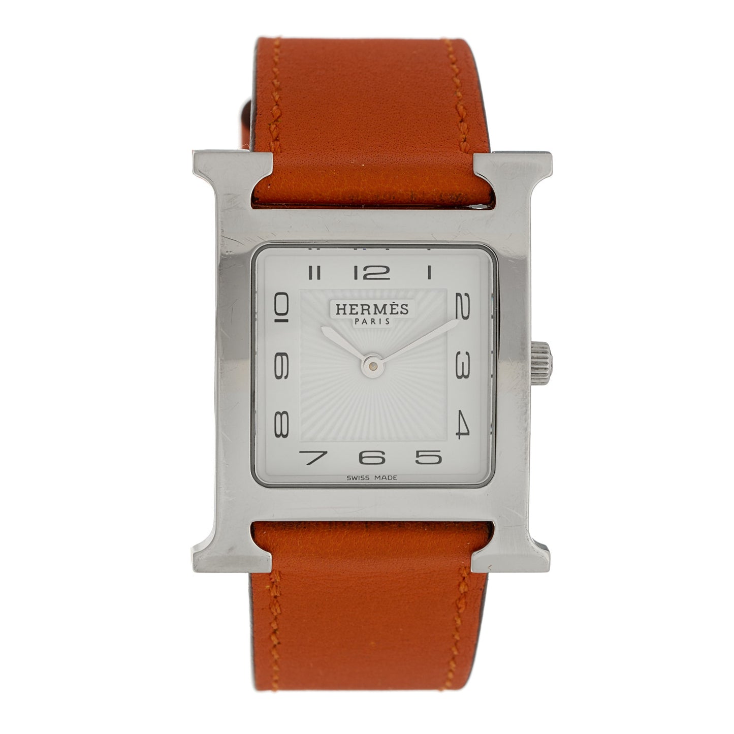 Stainless Steel Swift 26mm Heure H Hour Quartz Watch Orange