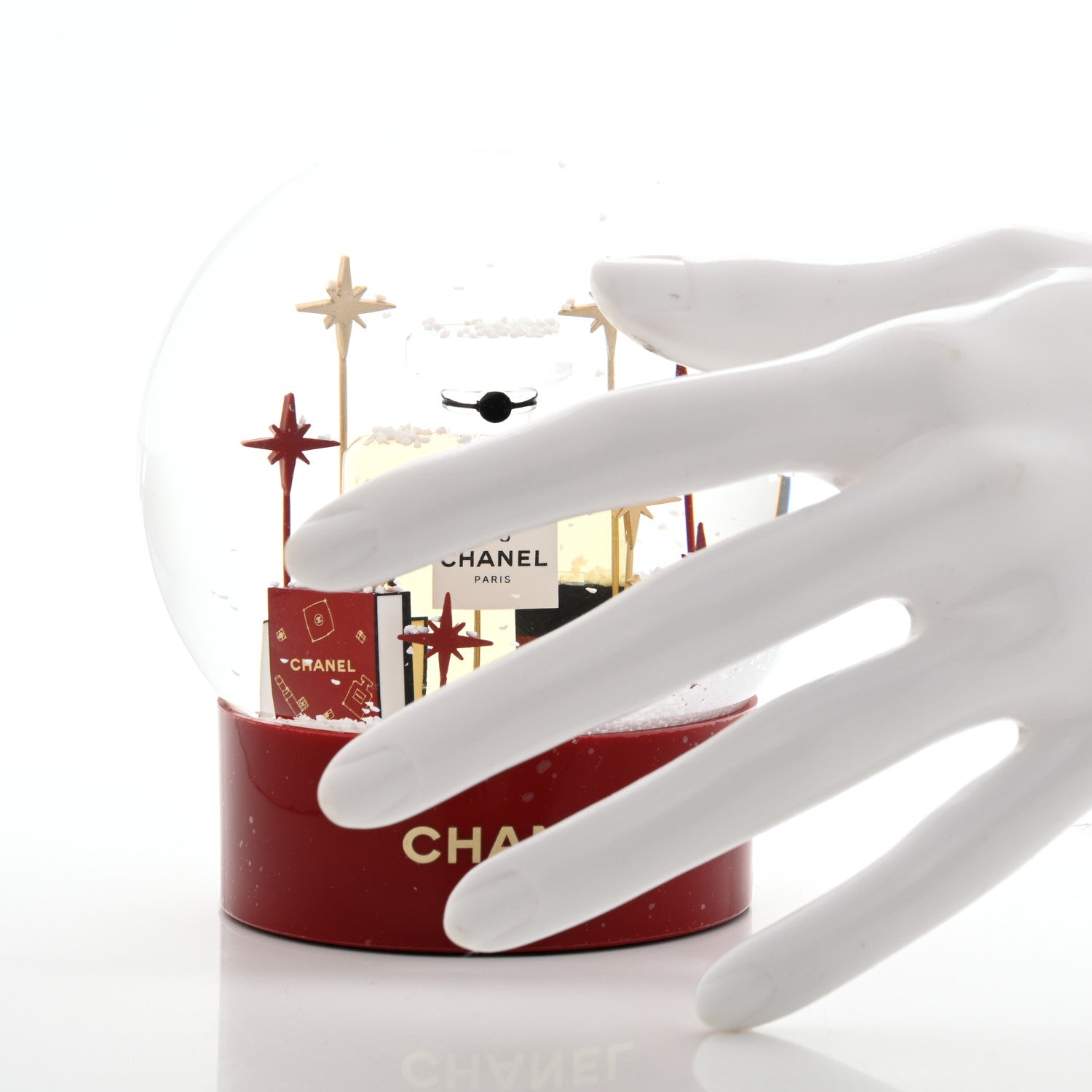 Chanel Glass N°5 Perfume Bottle Snow Globe Red 3 of 6