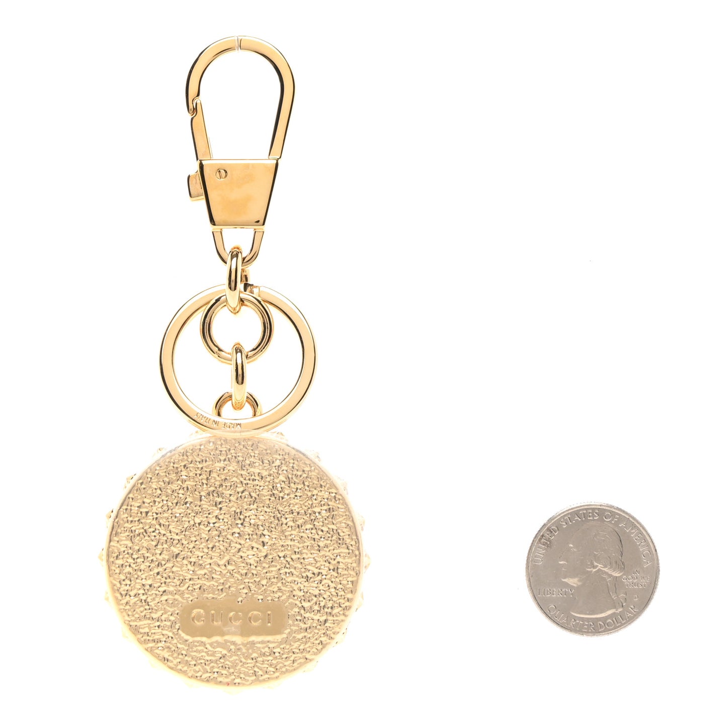 Plexiglass Tiger Butterfly Key Chain Gold Multicolor