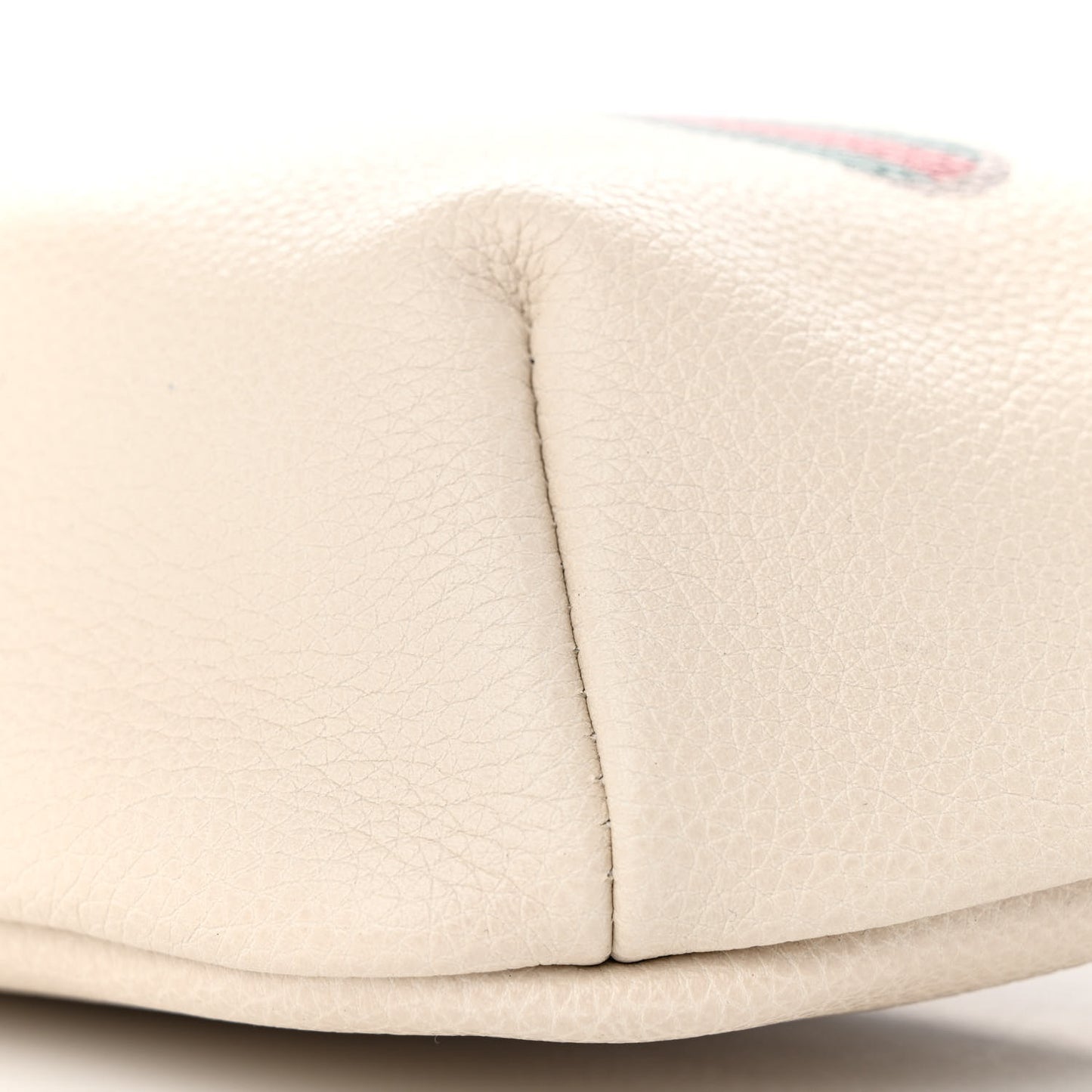 Grained Calfskin Logo Belt Bag White