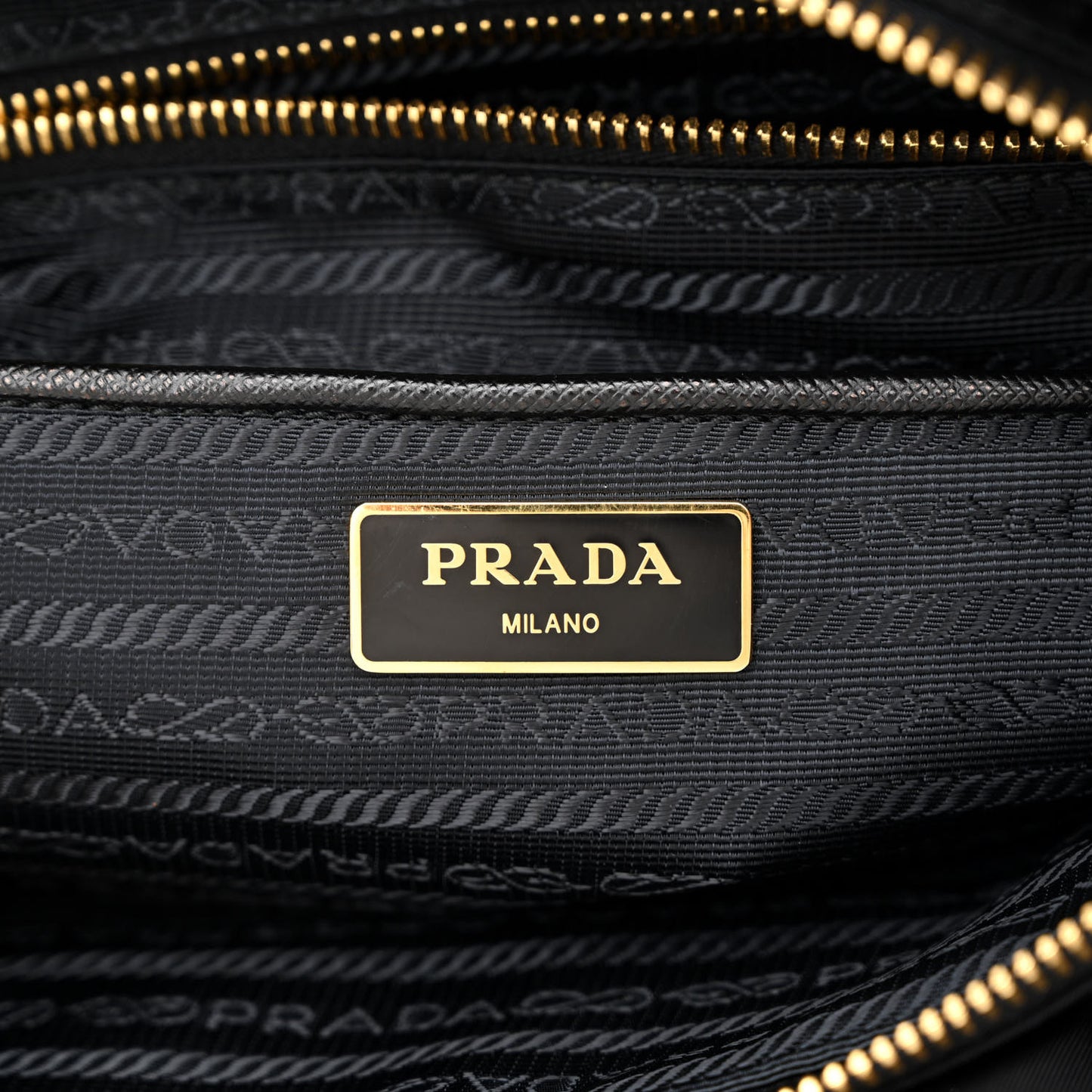 Tessuto Nylon Saffiano Shopping Tote Black