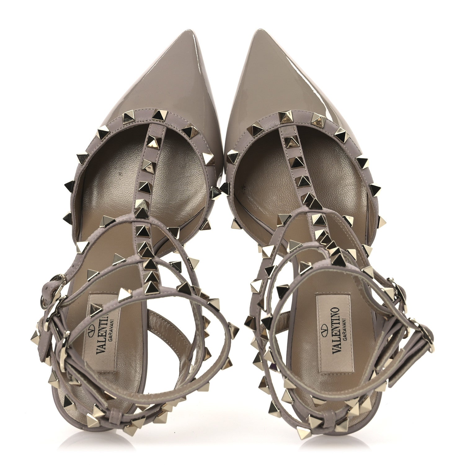 Valentino Garavani Patent Rockstud Ankle Strap 65mm Pumps 37.5 Poudre 2 of 14