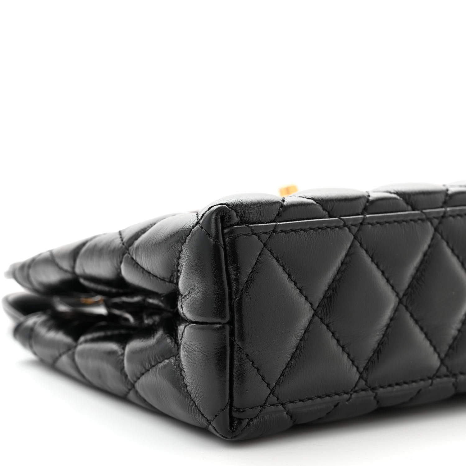Chanel Shiny Aged Calfskin Quilted Nano Kelly Shopper Black 9 of 11