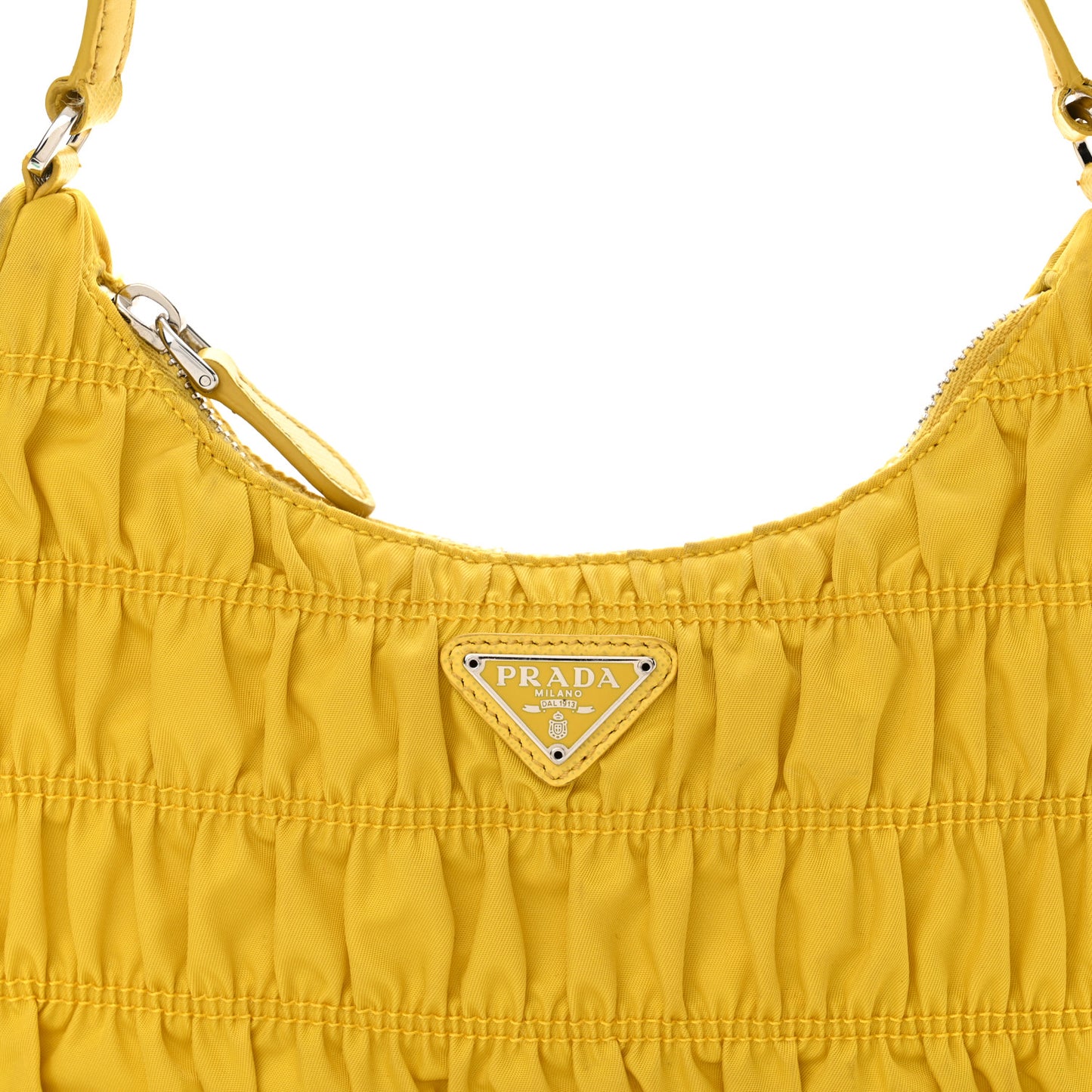 Tessuto Nylon Gaufre Shoulder Bag Giallo