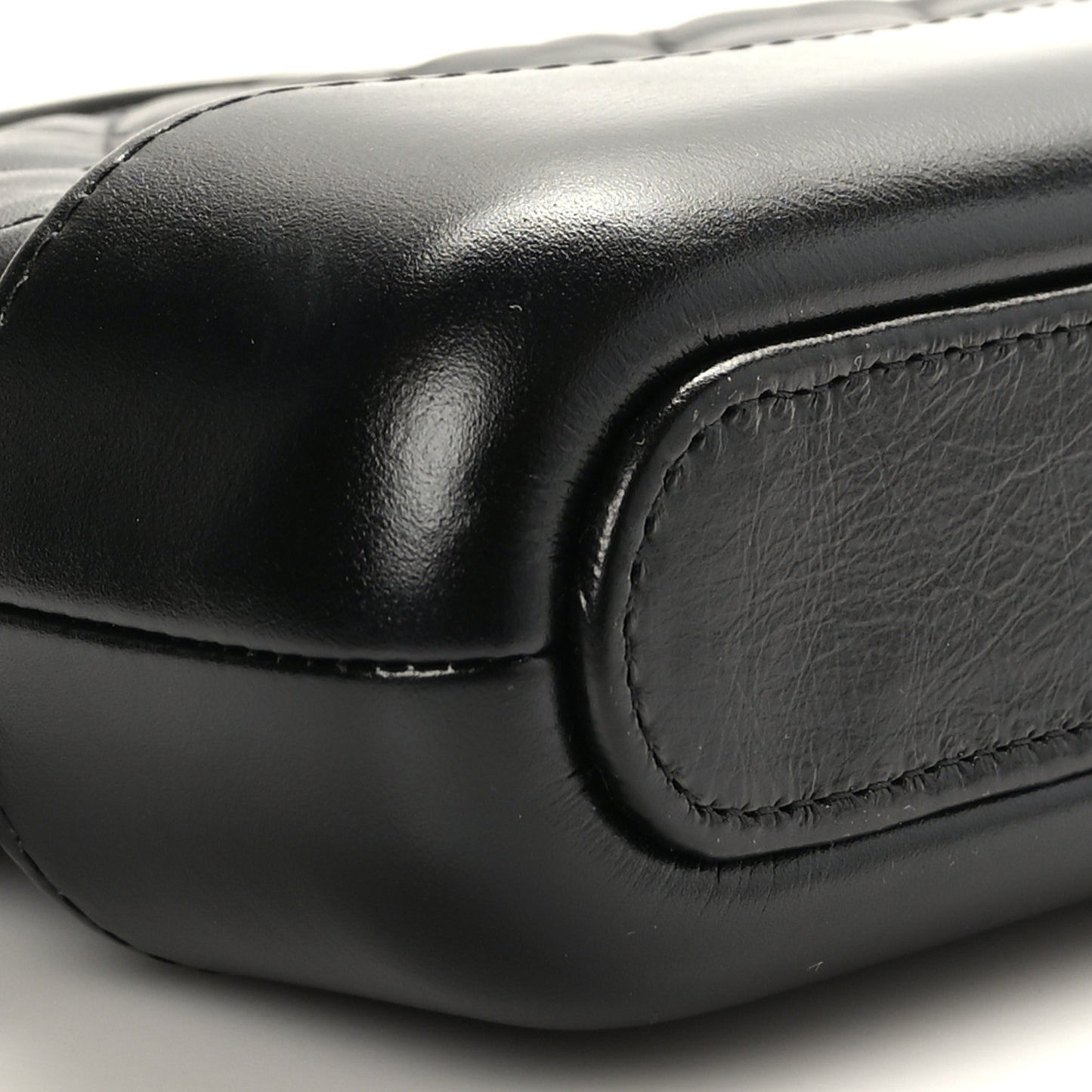 Aged Calfskin Quilted Small Gabrielle Clutch With Chain Black