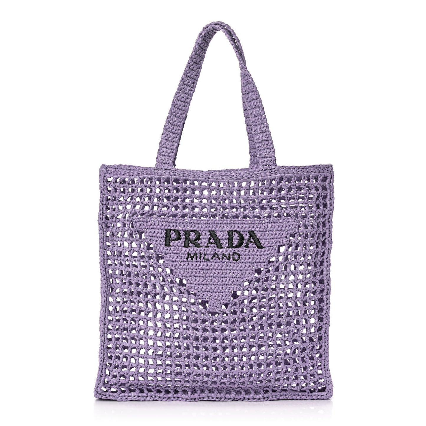 Yarn Raffia Effect Crochet Logo Embroidered Tote Bag Lilium