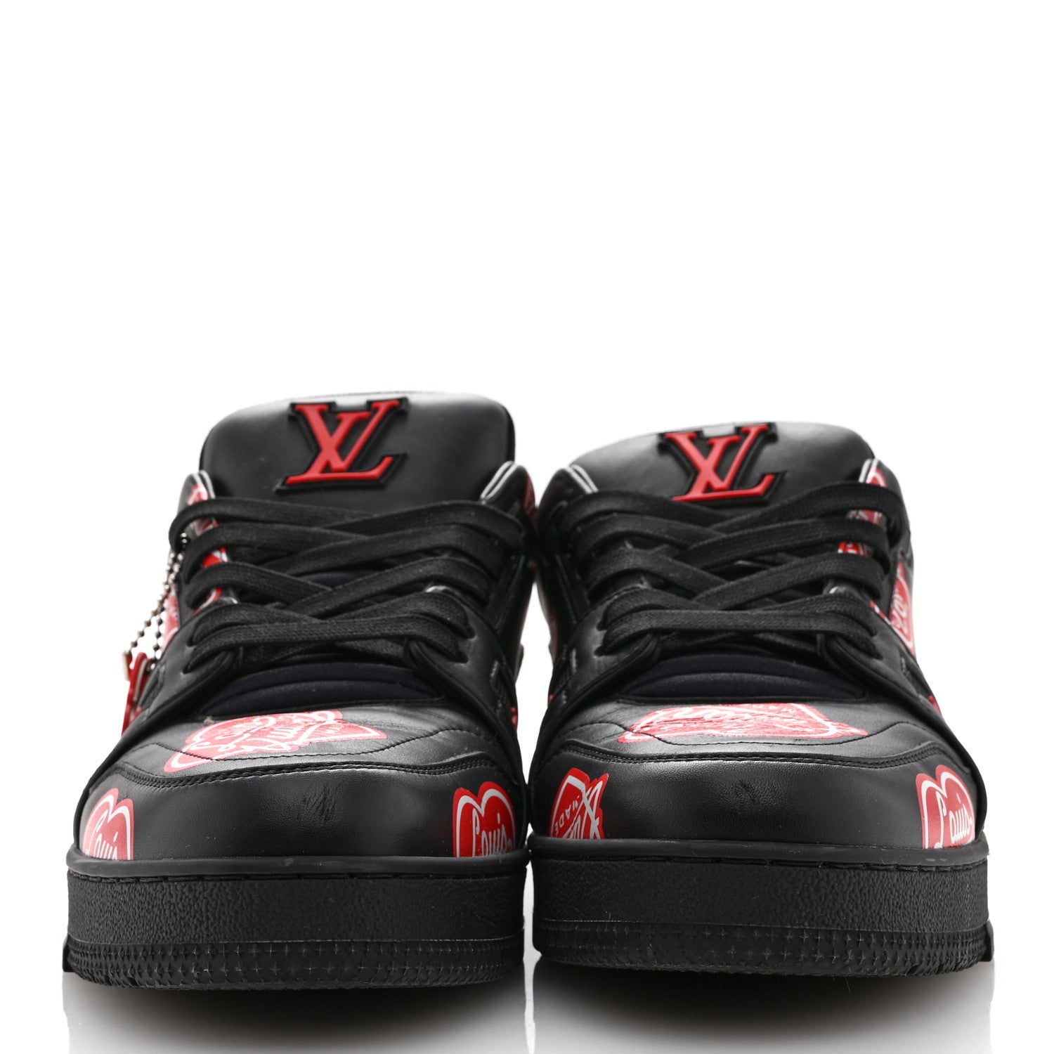 Louis Vuitton x NIGO Calfskin Printed LV Trainer Sneaker 8.5 Black 3 of 11