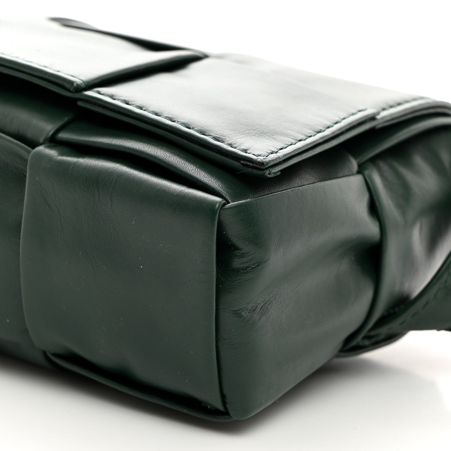 Paper Calfskin Intrecciato Cassette Belt Bag Raintree