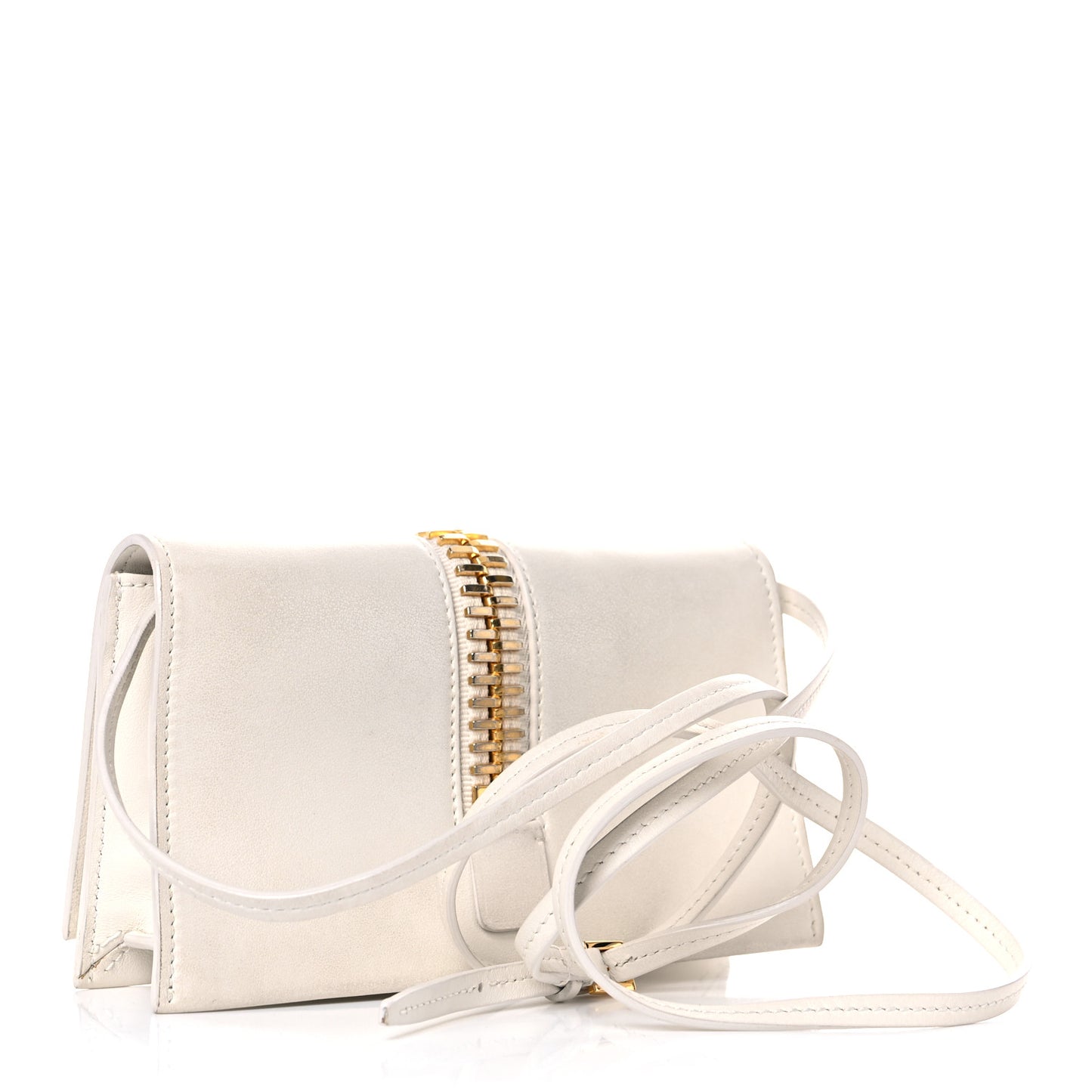 Calfskin Sedgwick Zip Clutch White