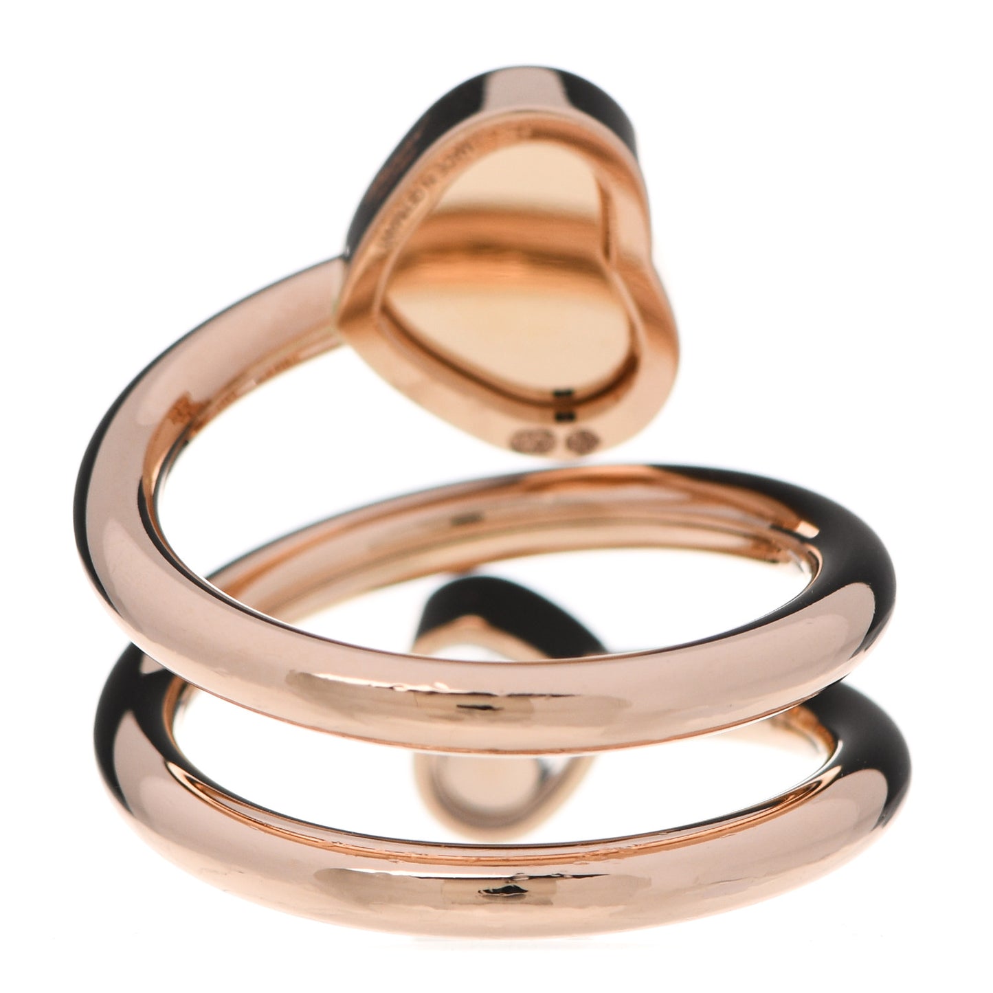 18K Rose Gold Diamond Pave Happy Hearts Twist Ring 53 6.25