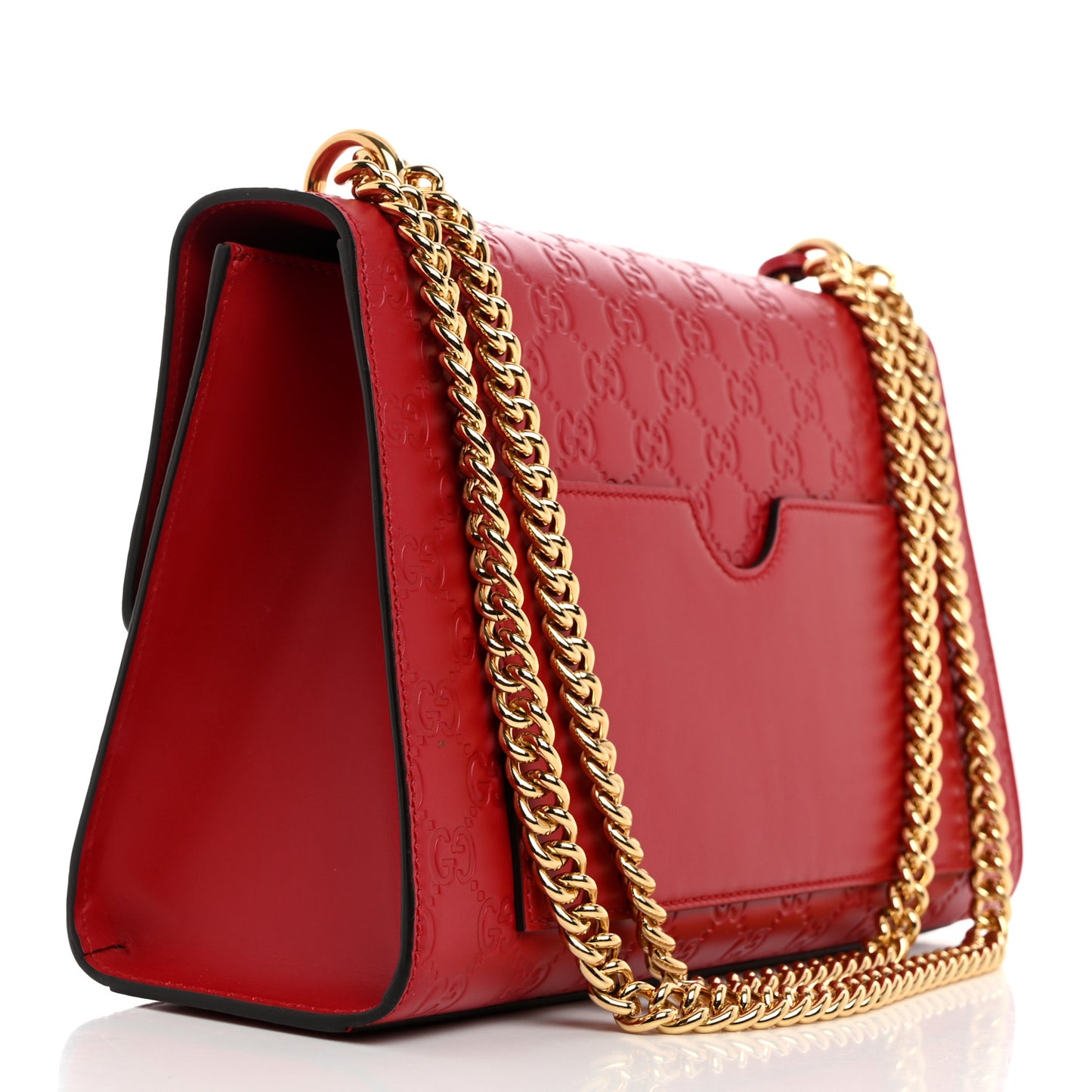 Guccissima Medium Padlock Shoulder Bag Hibiscus Red