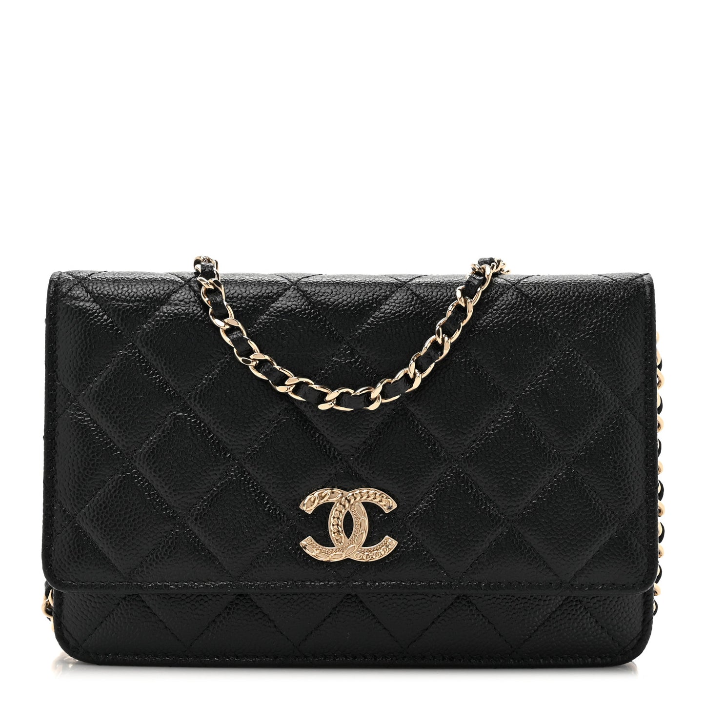 Caviar Quilted Multi Chain Wallet On Chain WOC Black