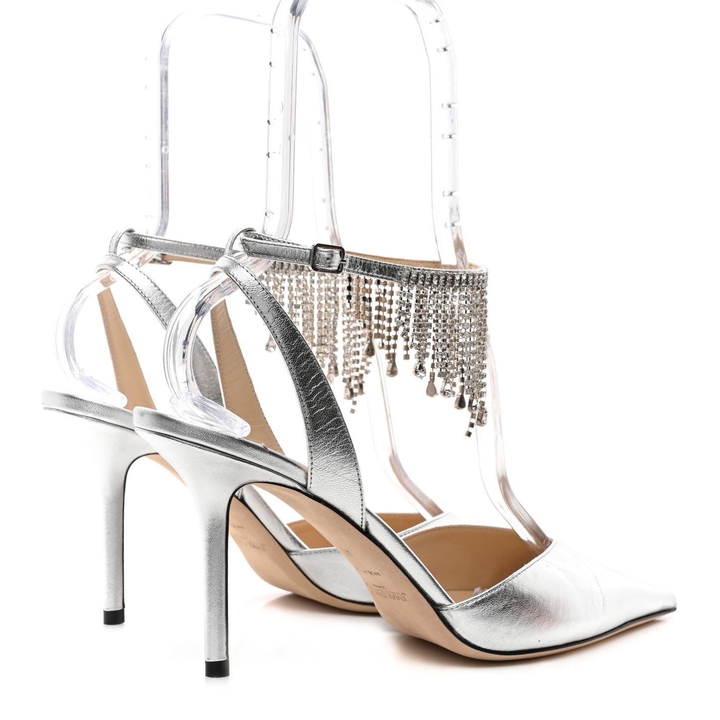 Metallic Calfskin Birtie 85 Pumps 40 Silver