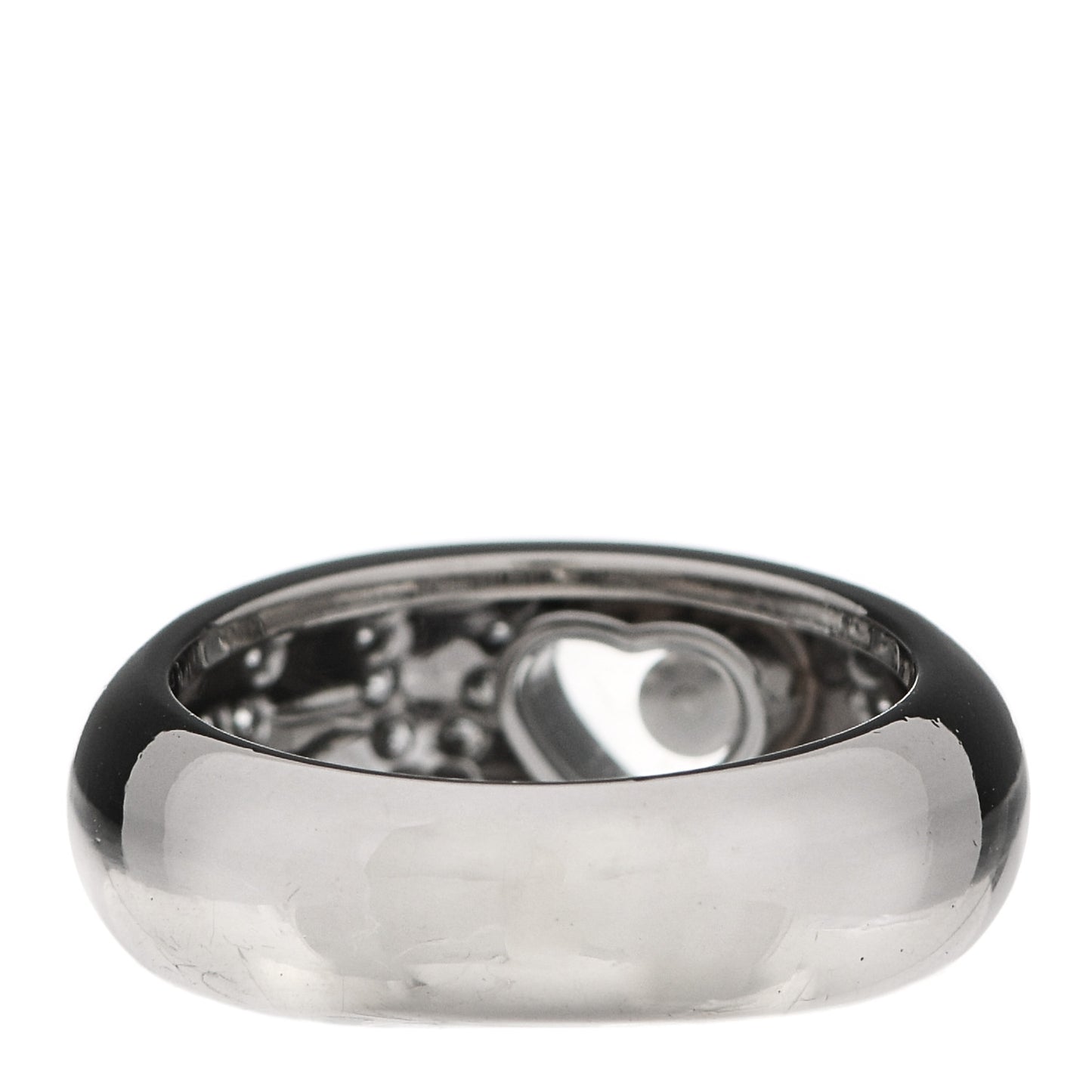 18K White Gold Happy Diamonds Love Heart Band Ring 53 6.25