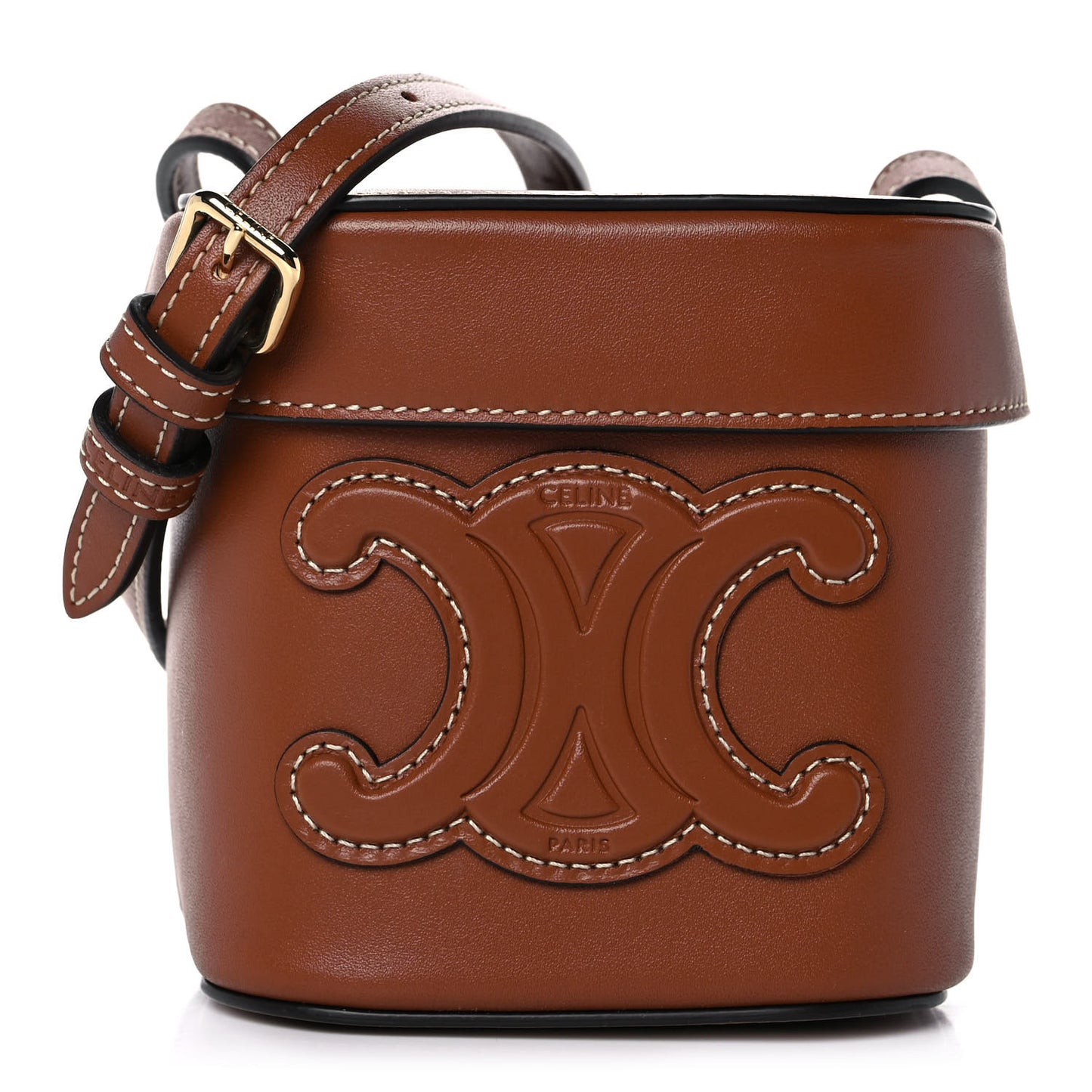 Smooth Calfskin Small Cuir Triomphe Box Tan