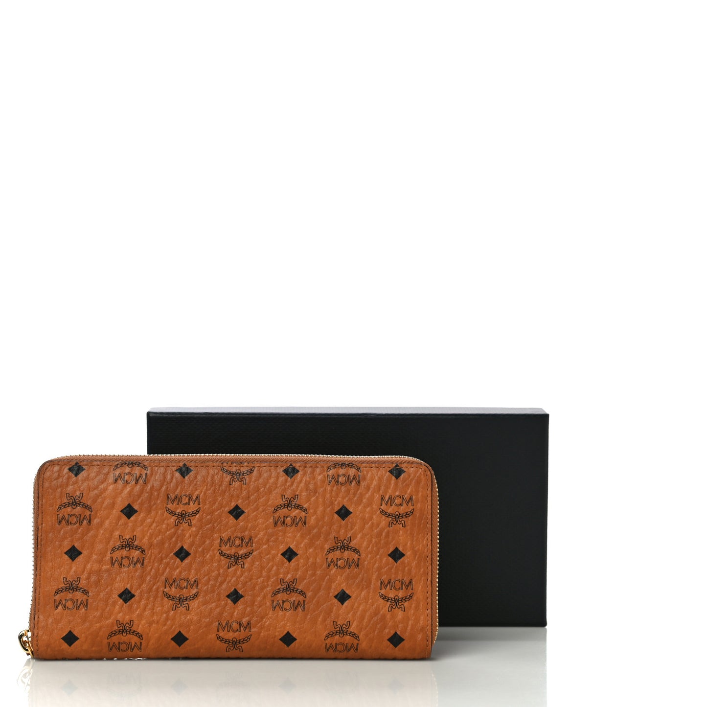 Visetos Large Zip Around Wallet Cognac