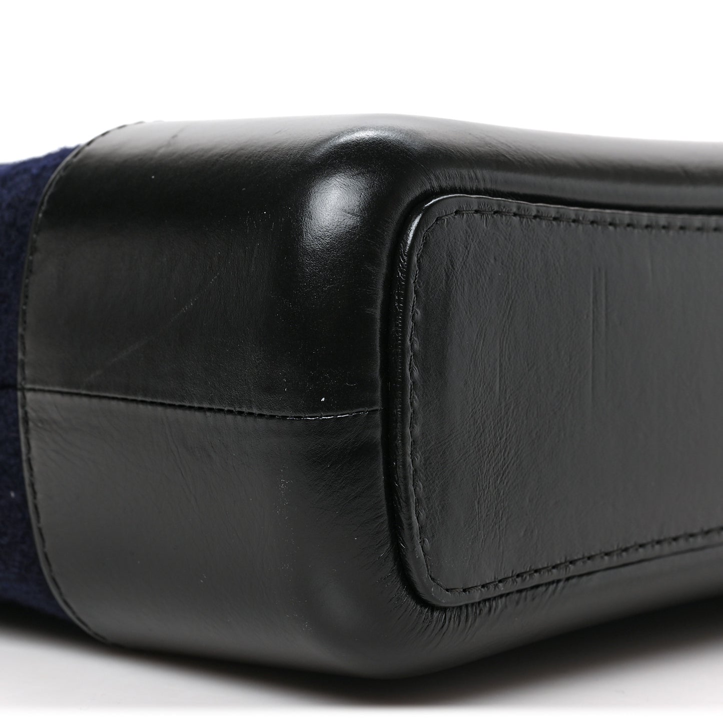 Calfskin Wool Embroidered Paris Hamburg Medium Gabrielle Hobo Dark Navy Blue