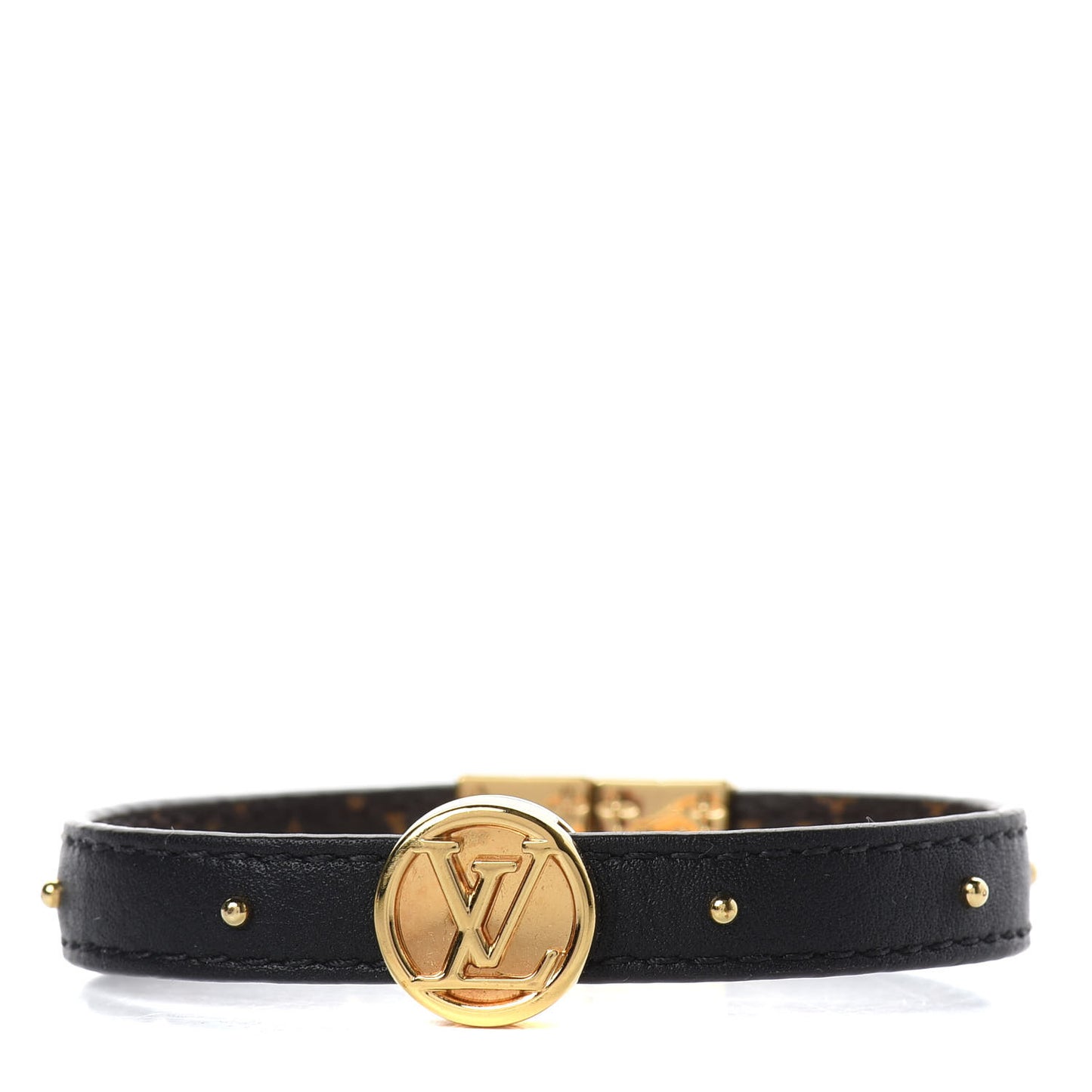 Monogram LV Circle Reversible Bracelet Black