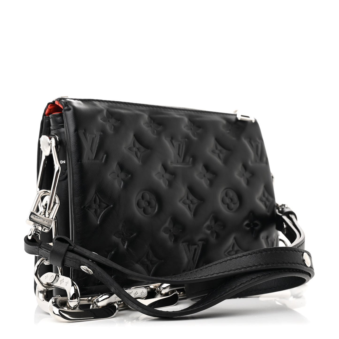 Lambskin Embossed Monogram Coussin BB Black