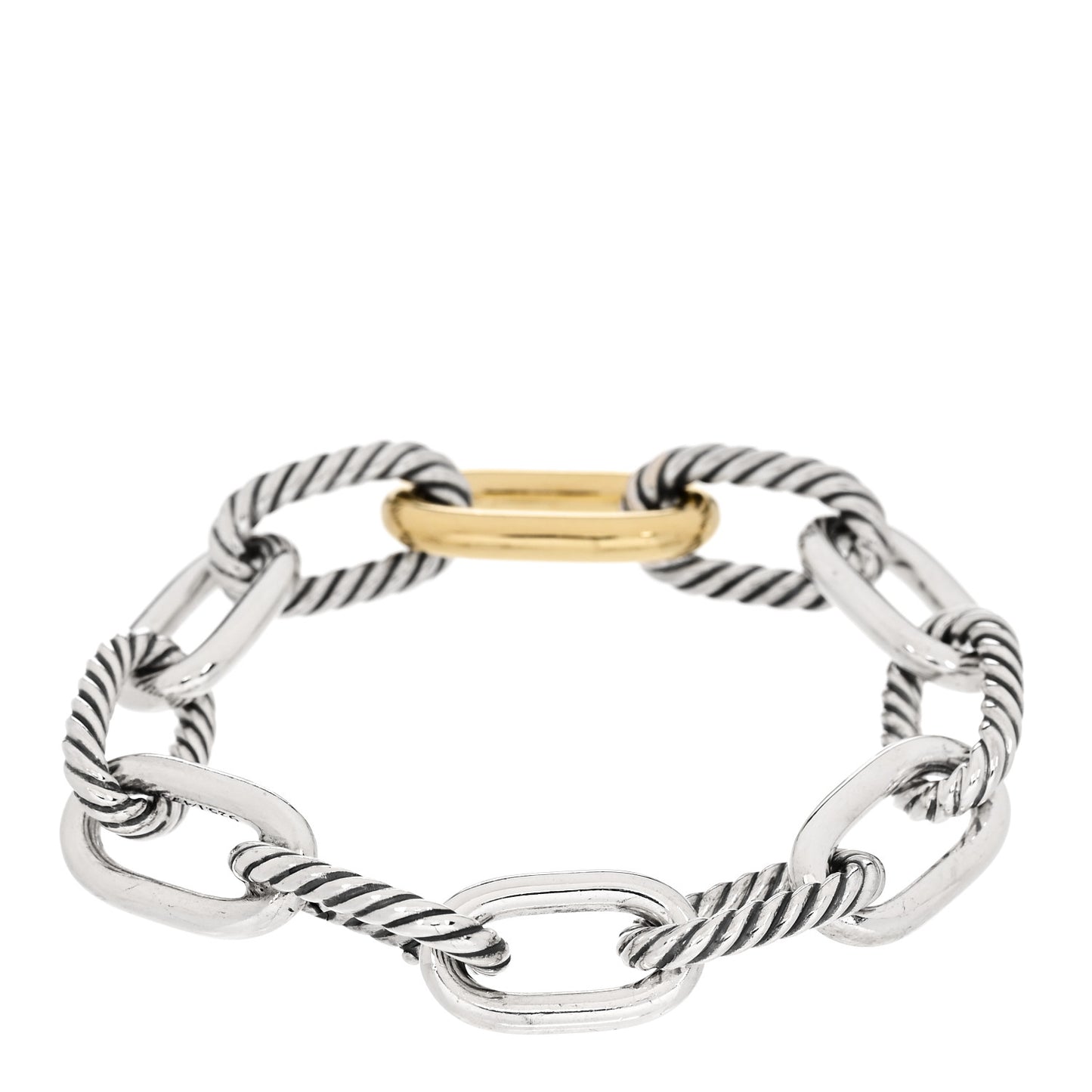 Sterling Silver 18K Yellow Gold 11mm Madison Chain Bracelet