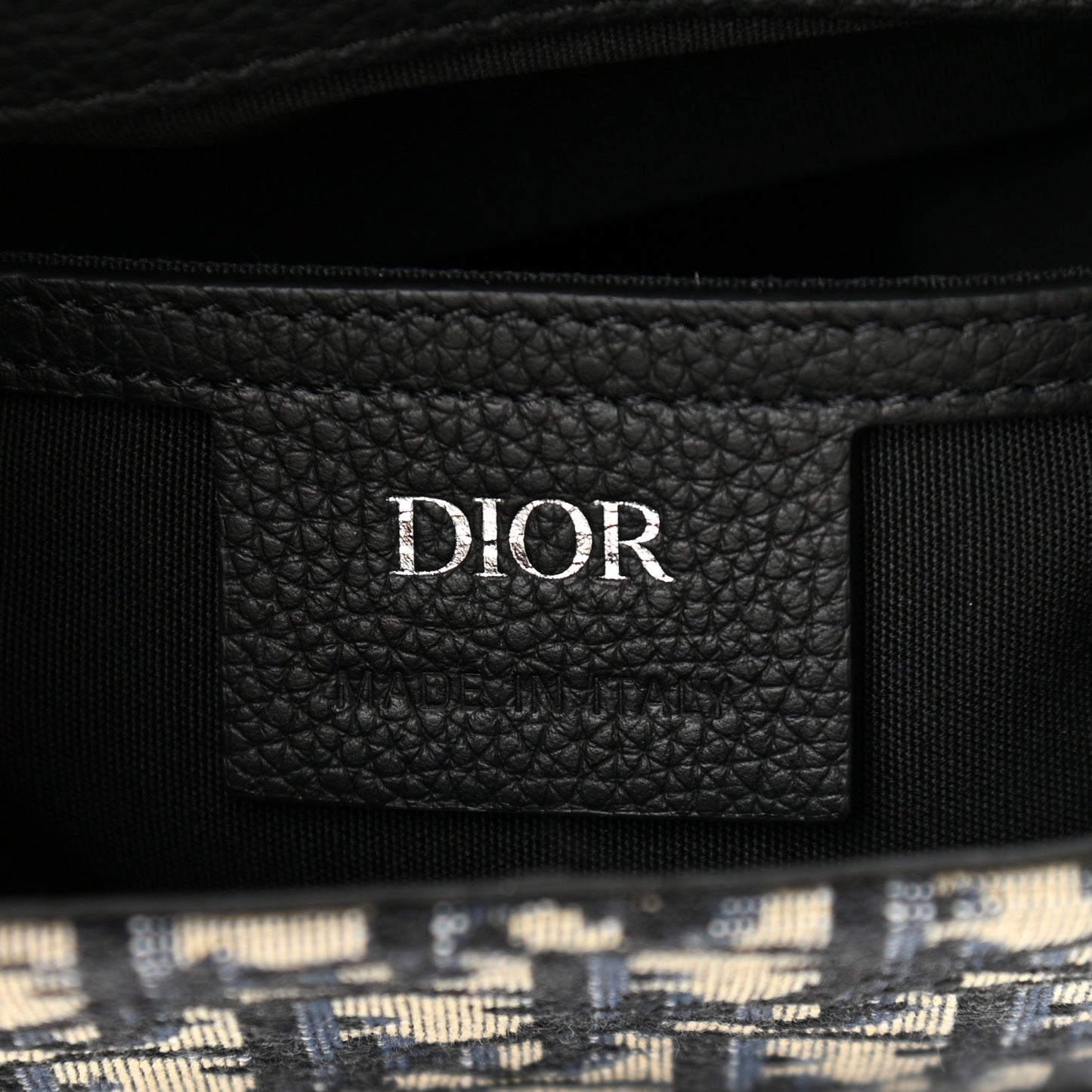 Oblique Jacquard Mini Saddle Backpack Navy Blue