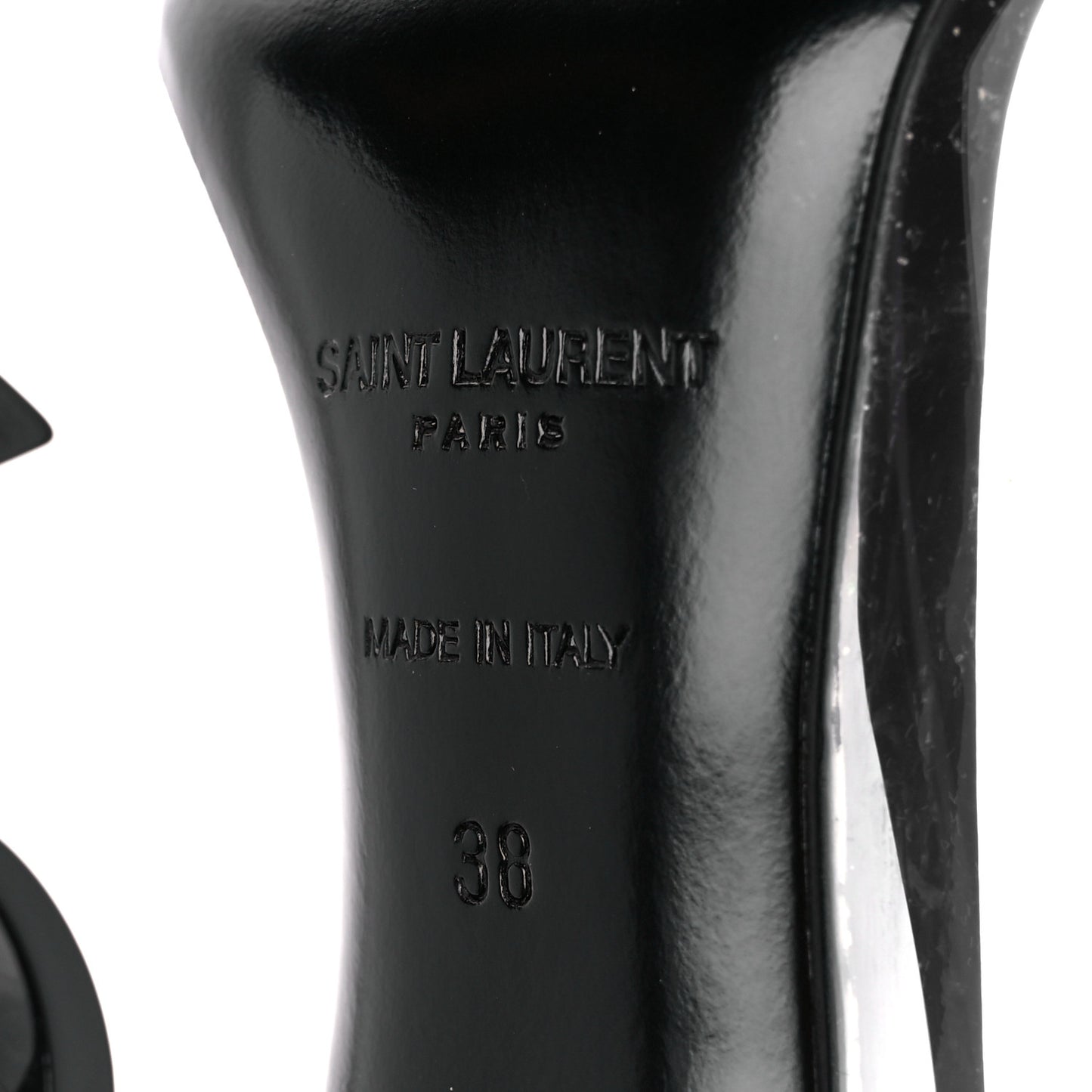 Patent Calfskin PVC Opyum 110 Pump 38 Black Transparent