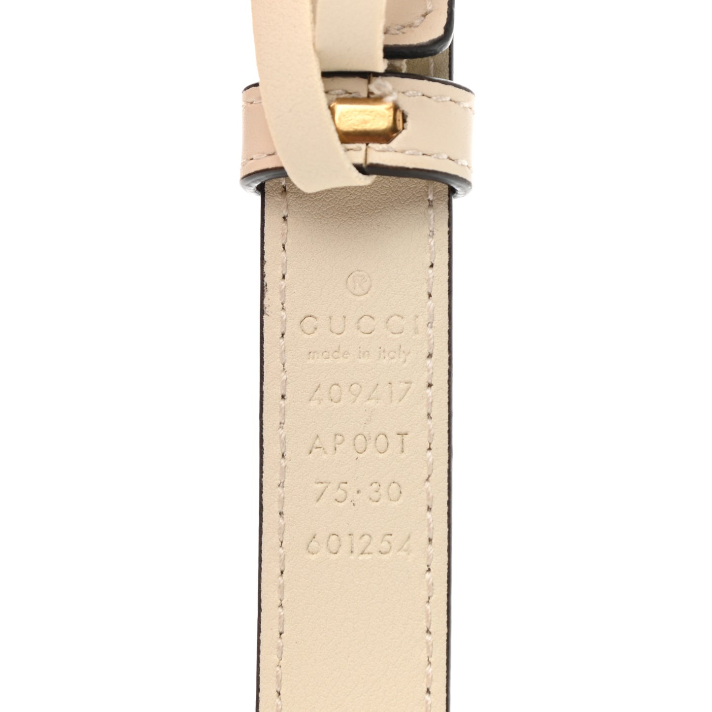 Calfskin Double G 20mm Belt 75 30 Mystic White