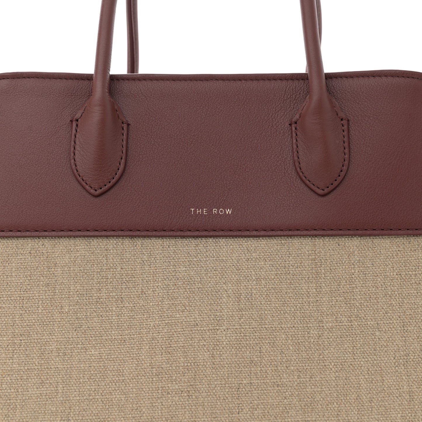 Canvas Polished Saddle Calfskin Soft Margaux 15 Naturel Burgundy