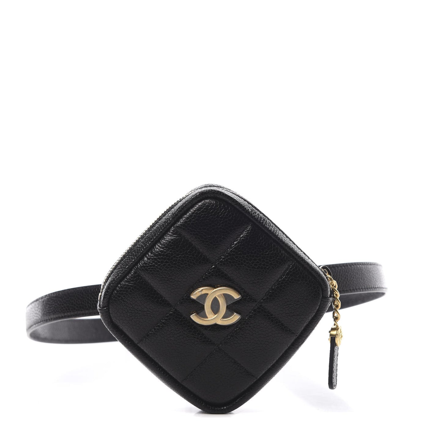 Caviar Quilted Coin Purse Belt Bag Black