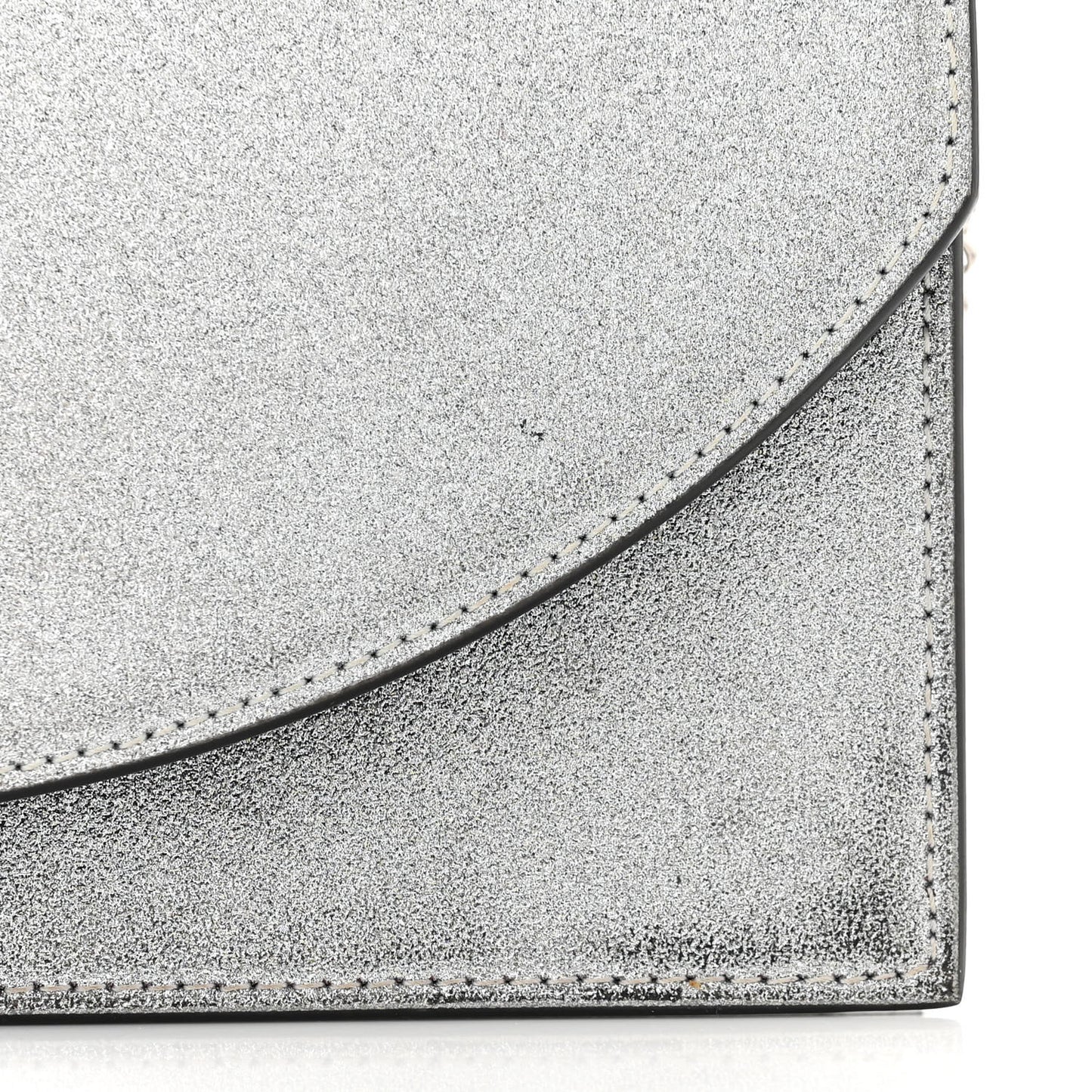 Glitter Calfskin Loubi54 Crossbody Clutch Silver
