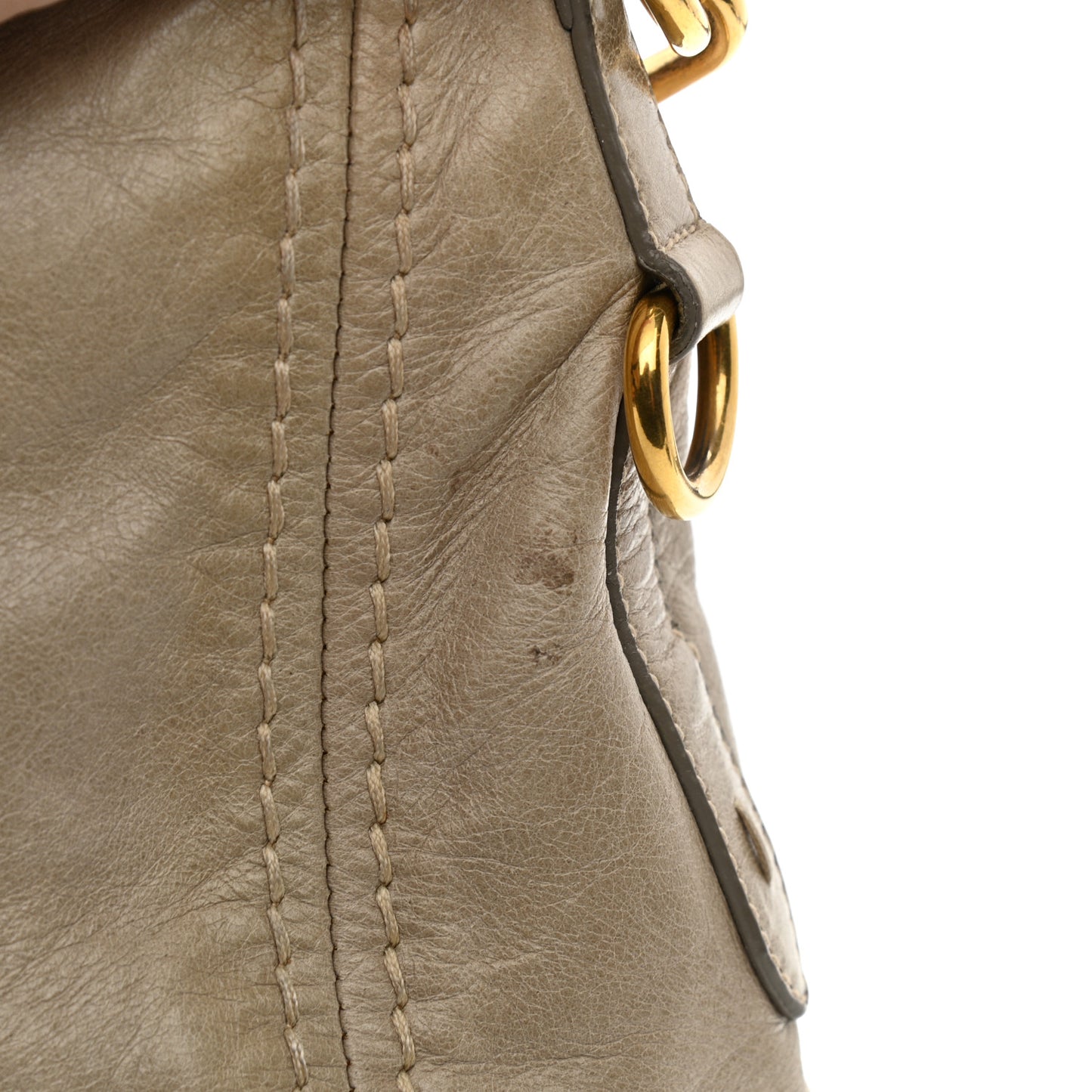 Vitello Shine Shopping Satchel Cammeo