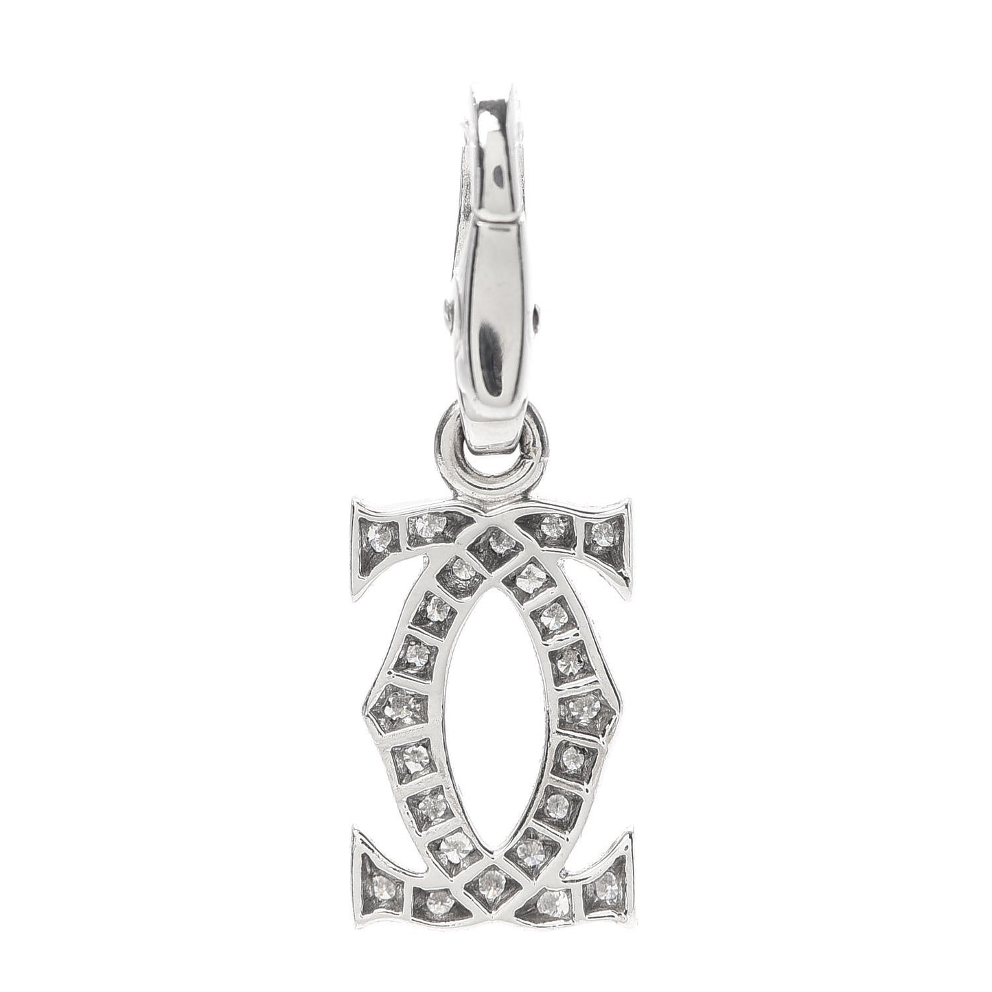 18K White Gold Diamond Logo Charm