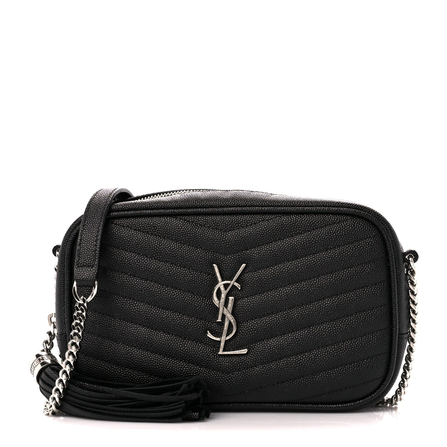 Saint Laurent Grain De Poudre Matelasse Monogram Mini Lou Camera Bag Black 1 of 11
