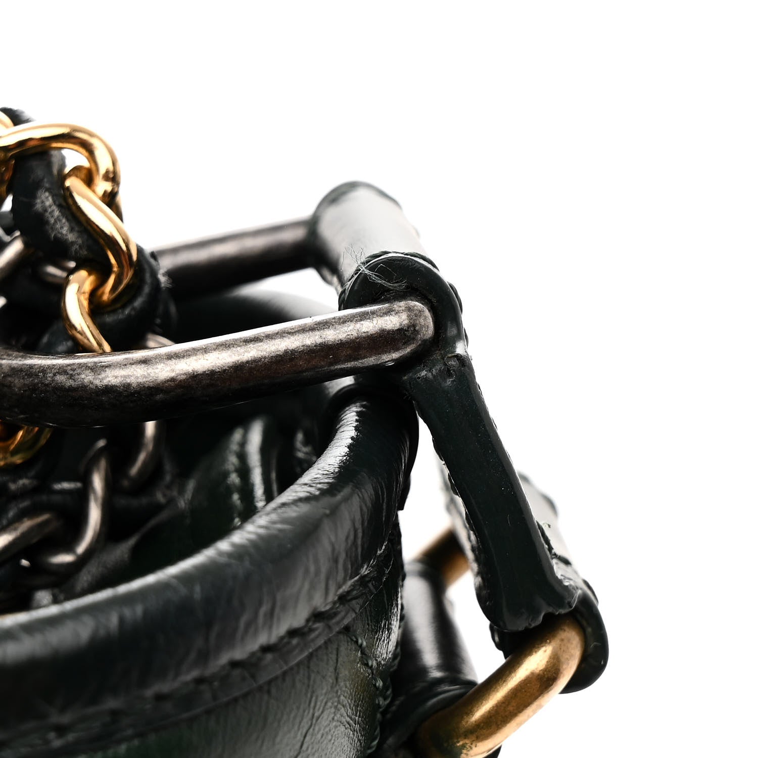 Chanel Aged Calfskin Quilted Small Gabrielle Hobo Dark Green 14 of 16