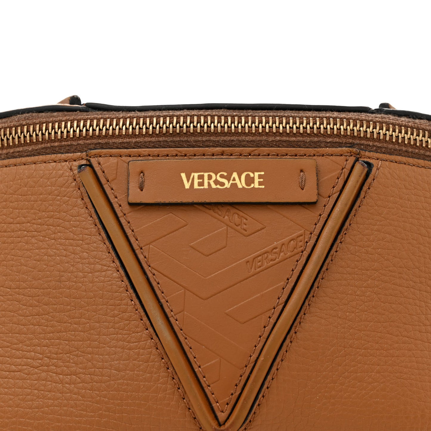 Grained Calfskin Greca Belt Bag Brown