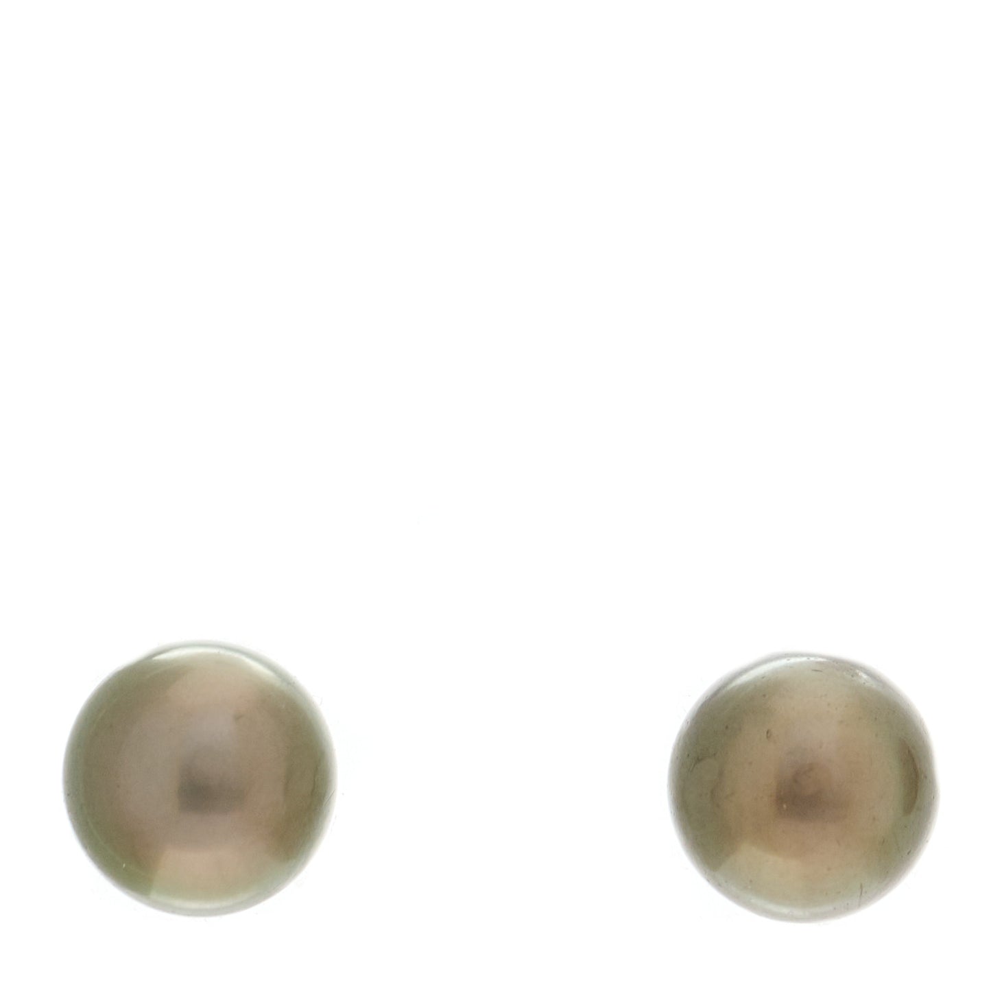 18K White Gold Black South Sea Pearl 9mm Stud Earrings