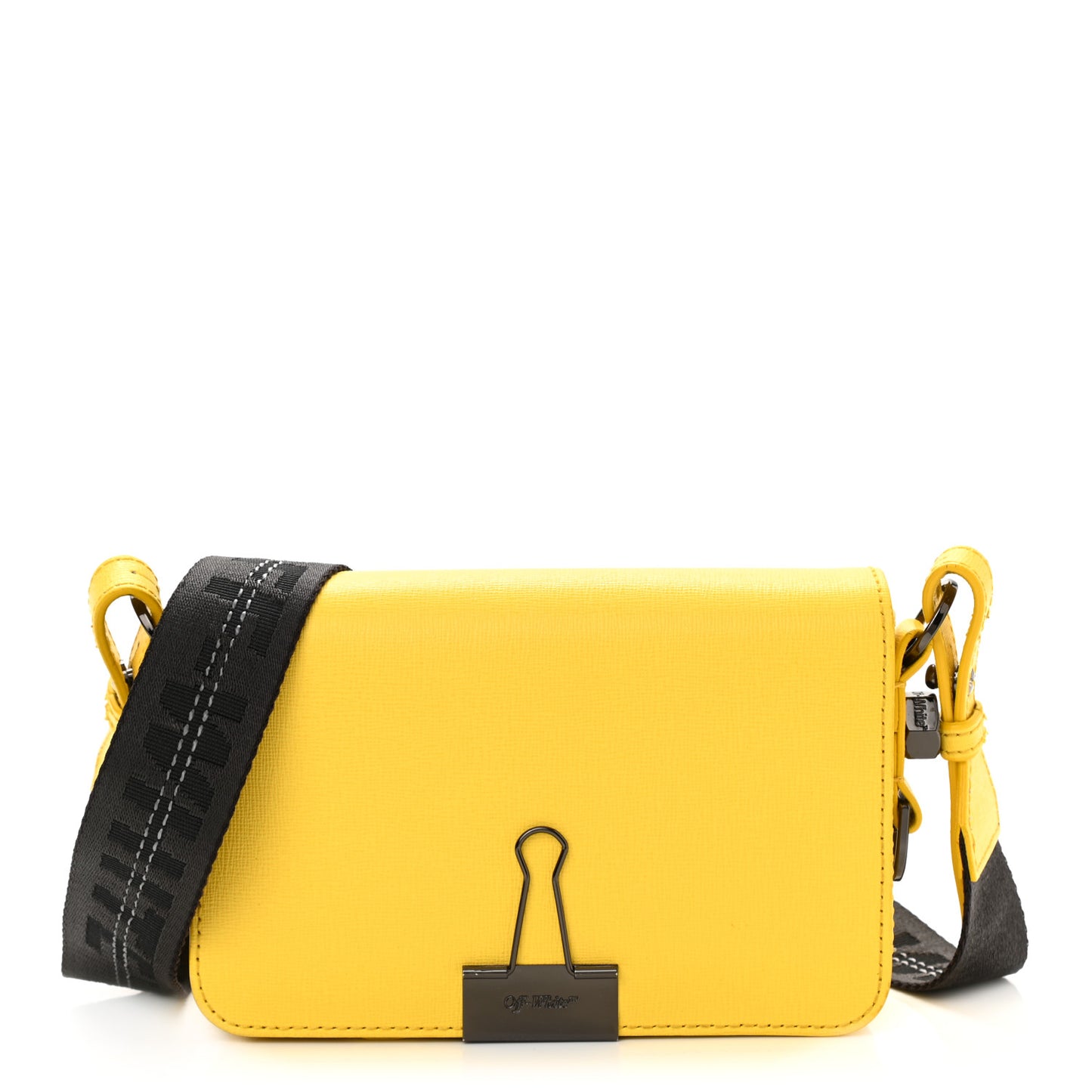 Calfskin Mini Binder Clip Bag Yellow