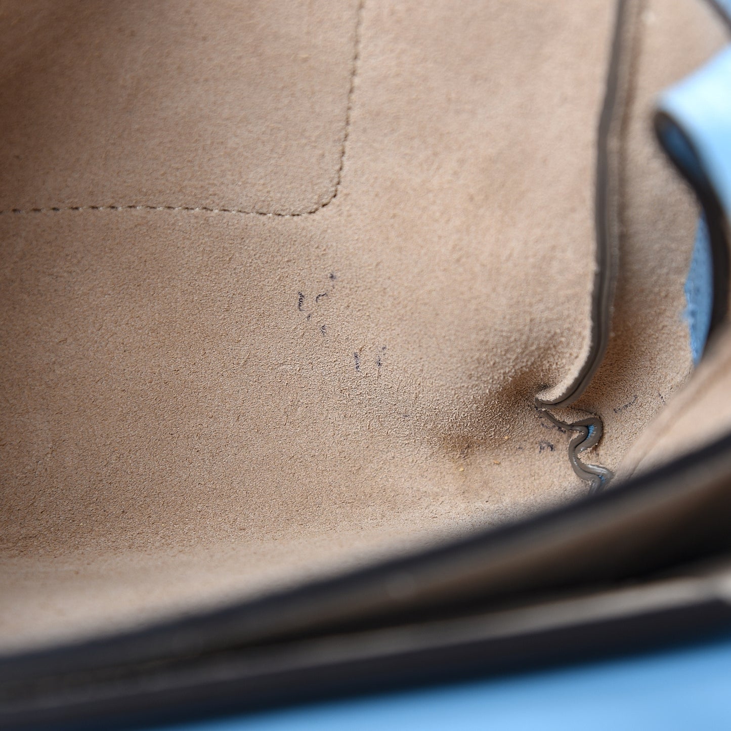 Suede Calfskin Small Faye Shoulder Bag Vinyl Blue