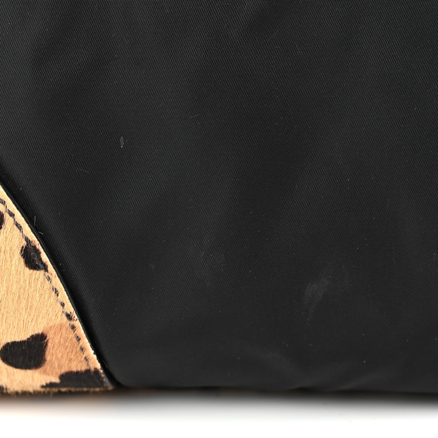 Tessuto Cavallino Ostrich Leopard Print Tote Black Miele Rosso