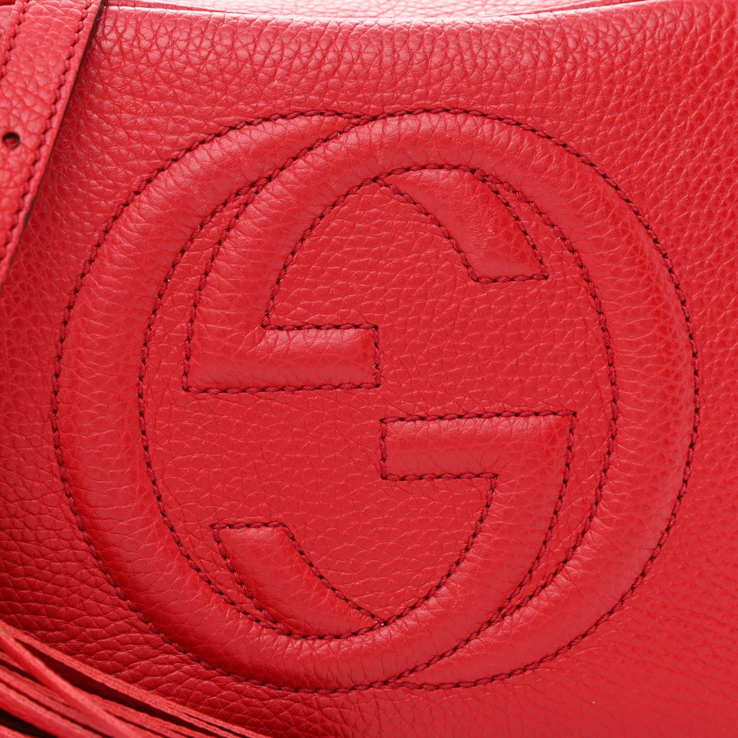 Pebbled Calfskin Small Soho Disco Bag Tabasco Red