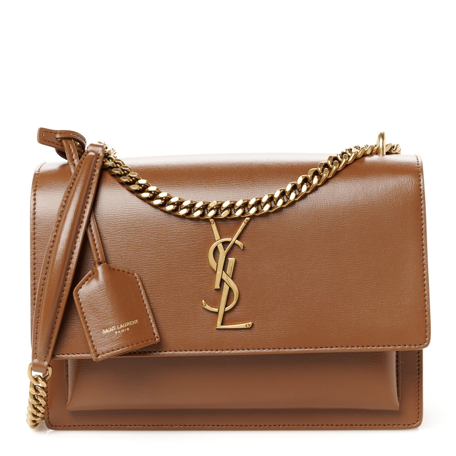 Saint Laurent Smooth Calfskin Medium Monogram Sunset Satchel