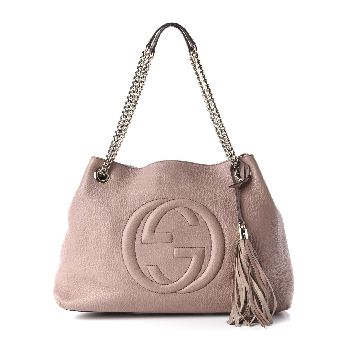 Pebbled Calfskin Medium Soho Chain Shoulder Bag Dark Cipria